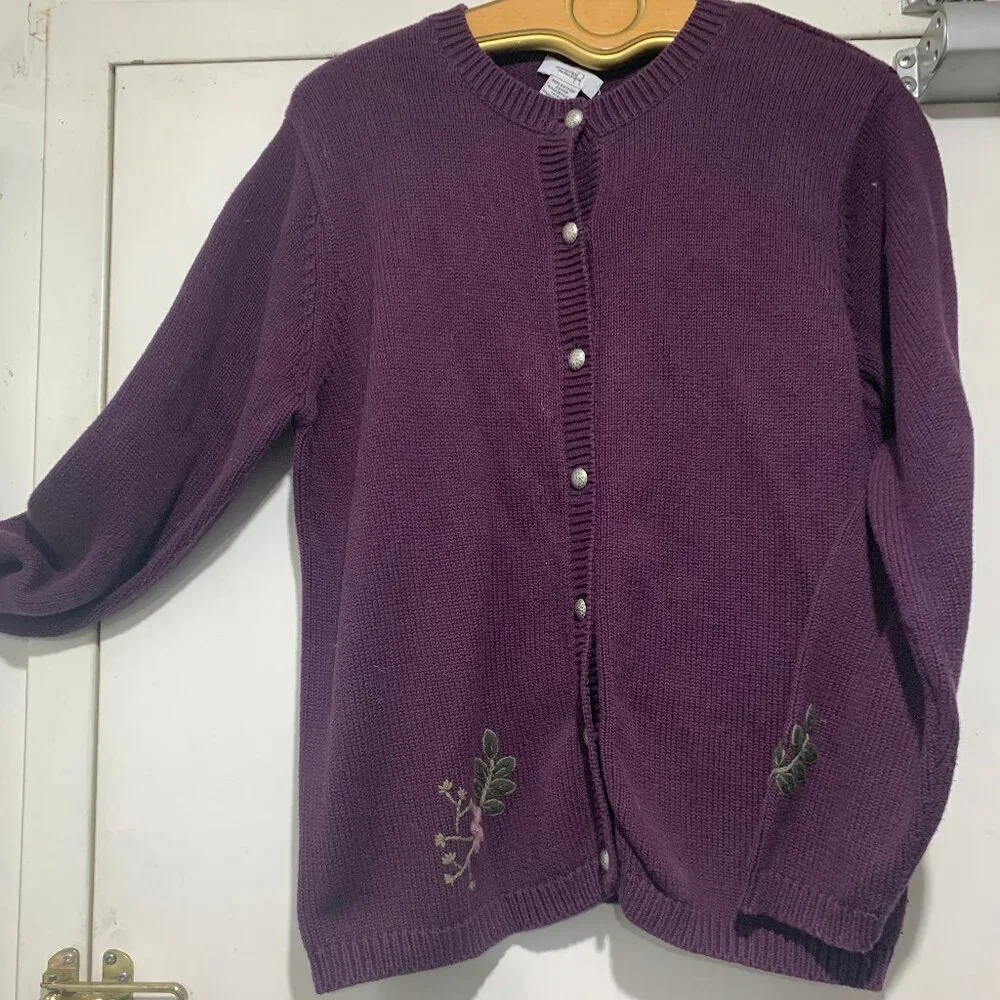 VINTAGE NORTHERN REFLECTIONS EMBROIDERED SWEATER CARDIGANS SIZE L - Picture 5 of 11